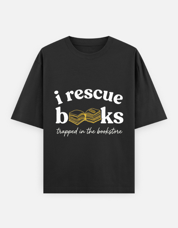 Books Rescuer Unisex Oversized T-Shirt